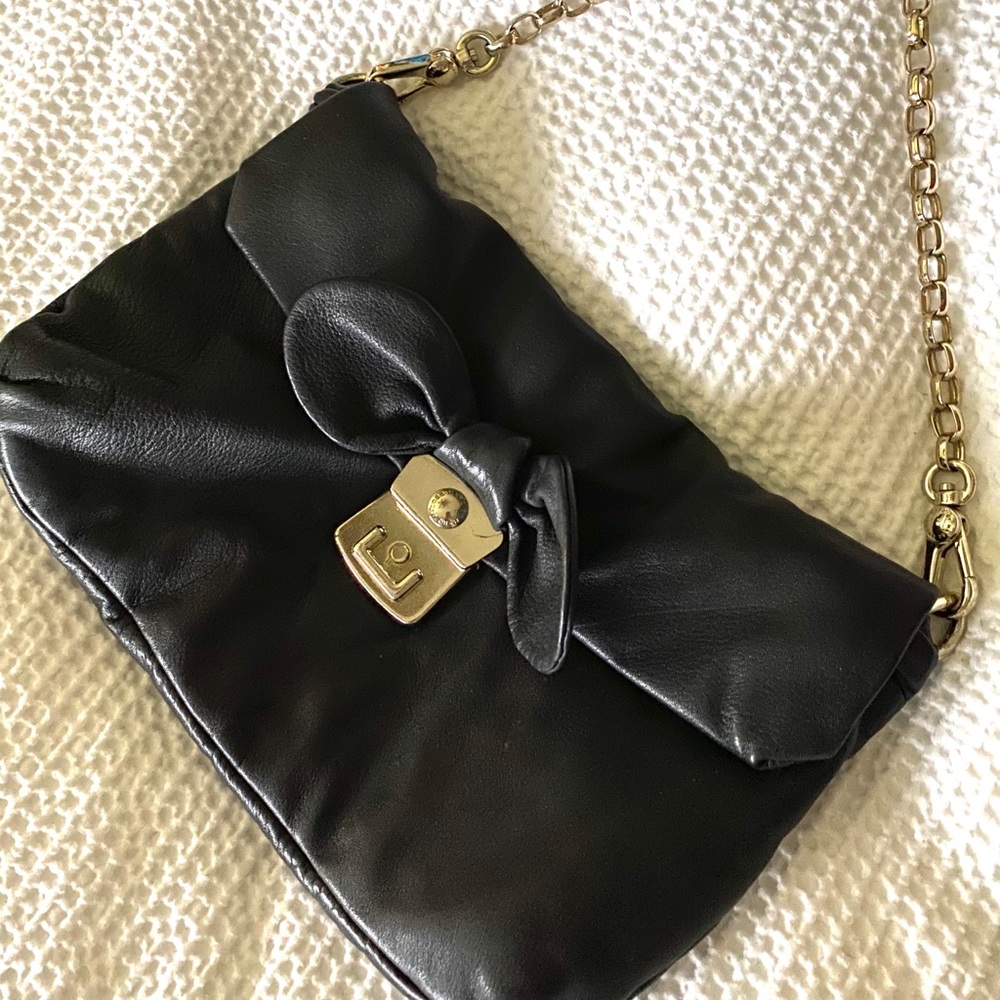 Mark by Marc Jacobs black leather clutch chain
